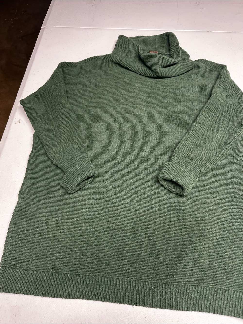 Free People Olive Green Turtleneck Sweater